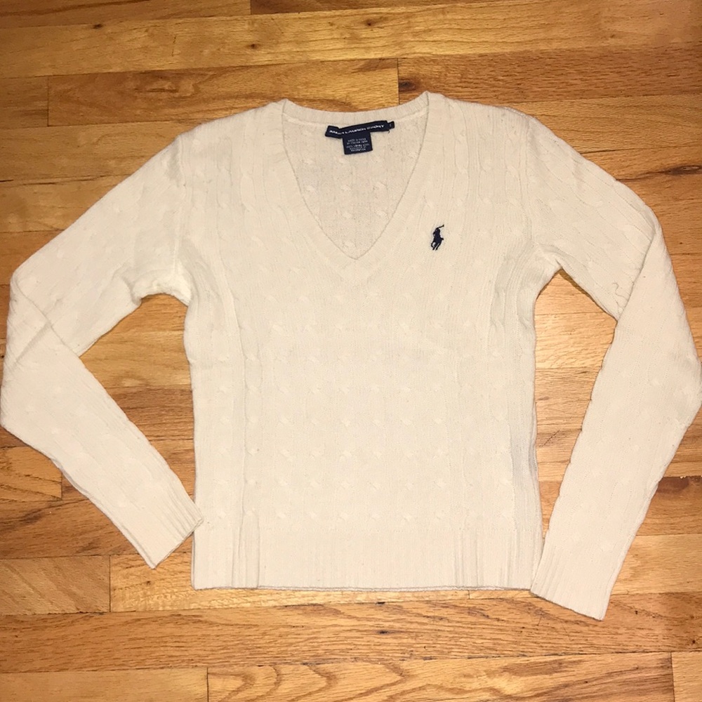 Ralph Lauren Cable-Knit Ivory Sweater
